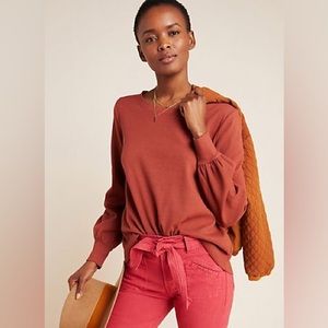 Anthropologie Crowley Puffed Long Sleeve Pullover Top